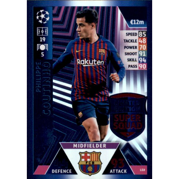 CL1819 - Karte LE8  - Philippe Coutinho - Limited Edition Super Squad