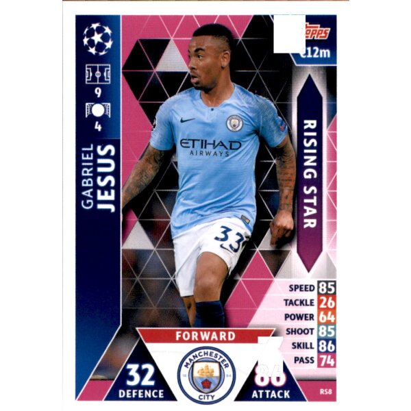 CL1819 - Karte RS8  - Gabriel Jesus - Rising Stars