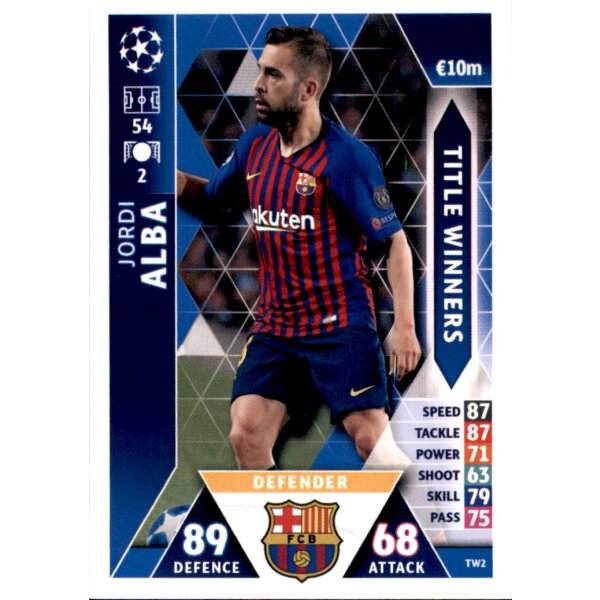 CL1819 - Karte TW2  - Jordi Alba - Title Winner