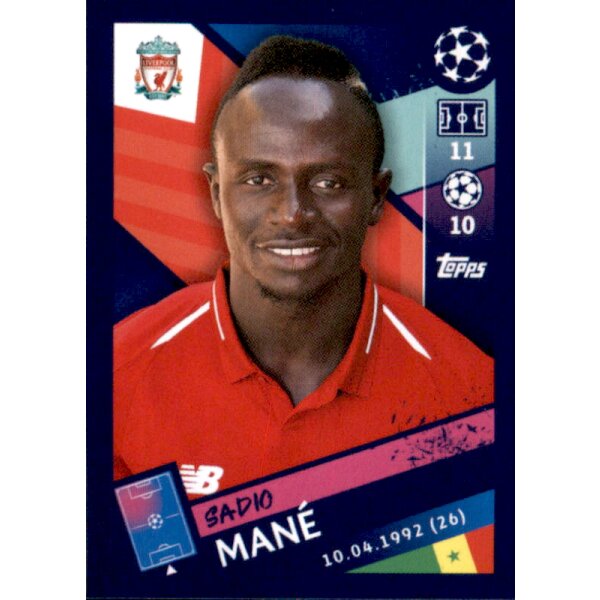 Sticker 229 - Sadio Mane - FC Liverpool