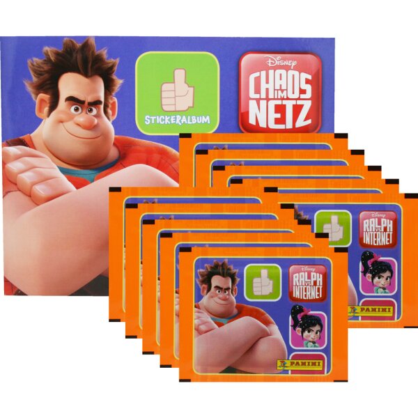 Panini - Disney - Sammelsticker - Ralph Reichts 2: Chaos im Netz - 1 Album + 10 Tüten