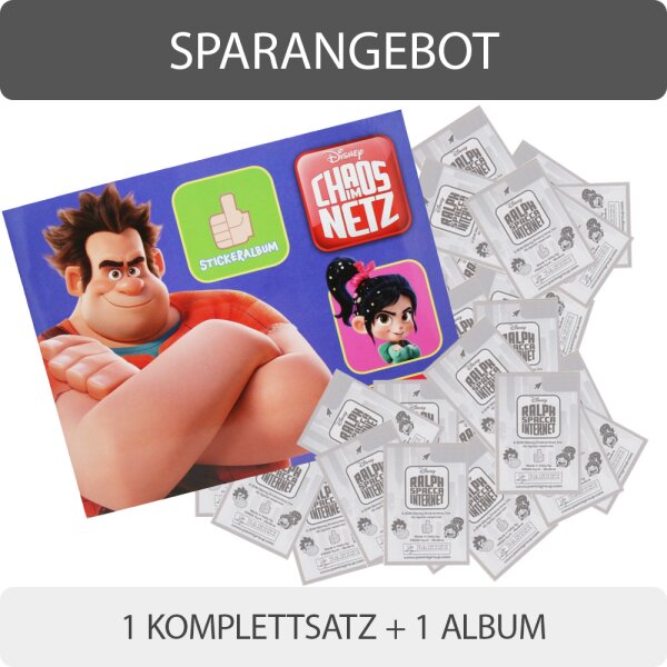 Panini - Disney - Sammelsticker - Ralph Reichts 2: Chaos im Netz - Komplettsatz + Album