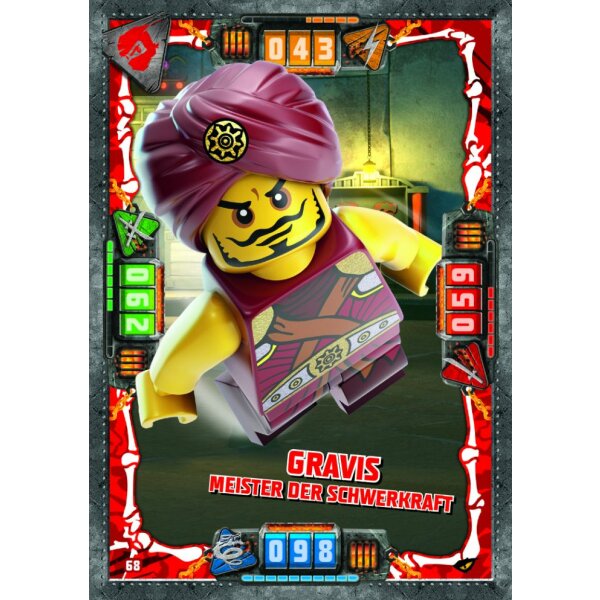 68 - Gravis Meister der Schwerkraft - Helden Karte - LEGO Ninjago SERIE 4