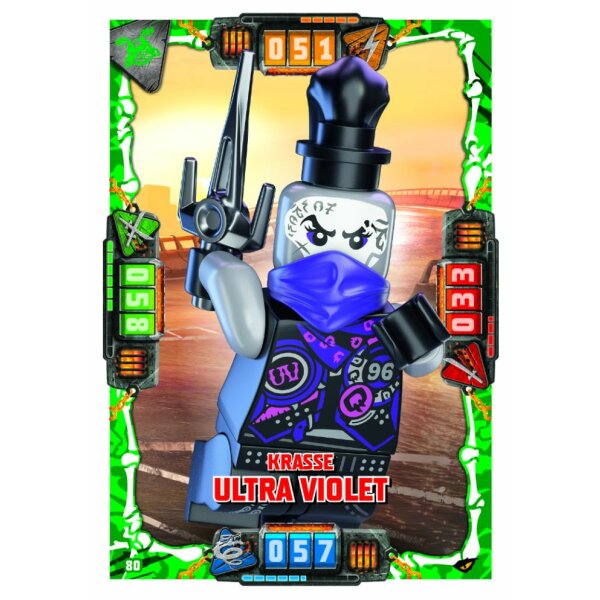 80 - Krasse Ultra Violet - Schurken Karte - LEGO Ninjago SERIE 4