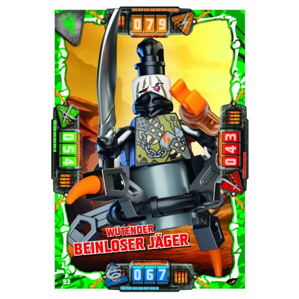 93 - Wütender Beinloser Jäger - Schurken Karte - LEGO Ninjago SERIE 4