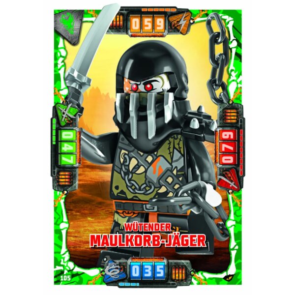 105 - Wütender Maulkorb-Jäger - Schurken Karte - LEGO Ninjago SERIE 4