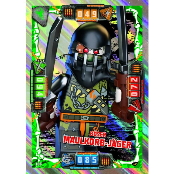 106 - Böser Maulkorb-Jäger - Schurken Karte - LEGO Ninjago SERIE 4