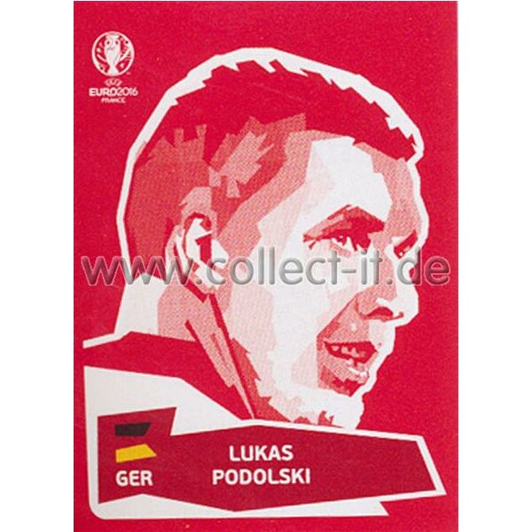 Panini EM Euro 2016 Sticker Coca Cola - 12 - Lukas Podolski