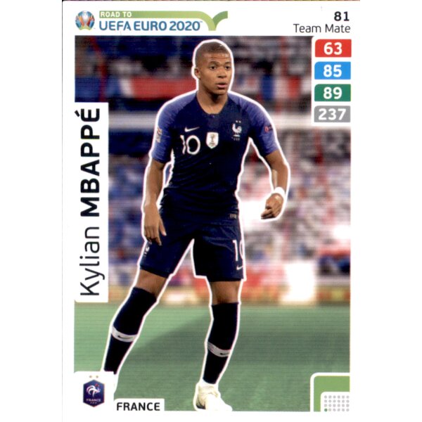 Karte 81 Road To Euro Em 2020 Kylian Mbappe Team Mate 1 99