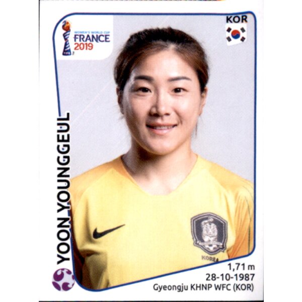 Frauen WM 2019 Sticker 45 - Yoon Younggeul - Südkorea