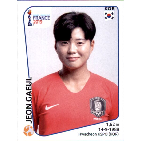 Frauen WM 2019 Sticker 56 - Jeon Gaeul - Südkorea