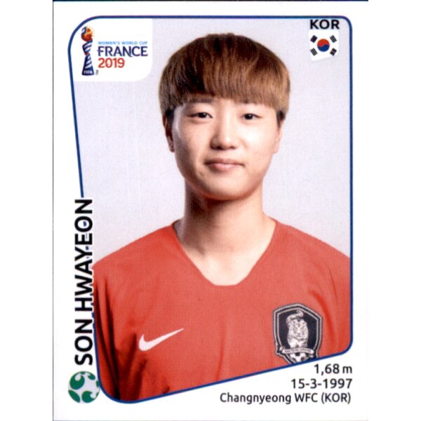 Frauen WM 2019 Sticker 61 - Son Hwayeon - Südkorea