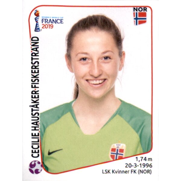 Frauen WM 2019 Sticker 65 - Cecilie Haustaker Fiskerstrand - Norwegen