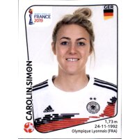 Frauen WM 2019 Sticker 107 - Carolin Simon - Deutschland