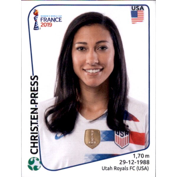 Frauen WM 2019 Sticker 421 - Christen Press - USA