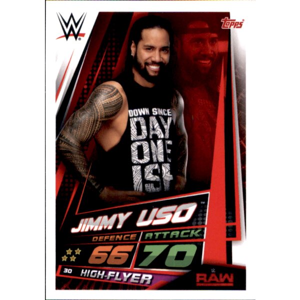 Karte 30 - Jimmy Uso - RAW - WWE Slam Attax Universe