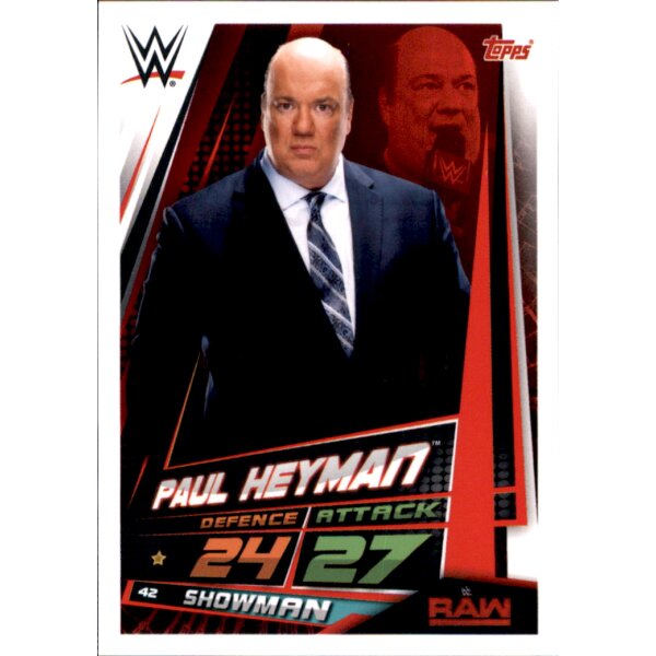 Karte 42 - Paul Heyman - RAW - WWE Slam Attax Universe