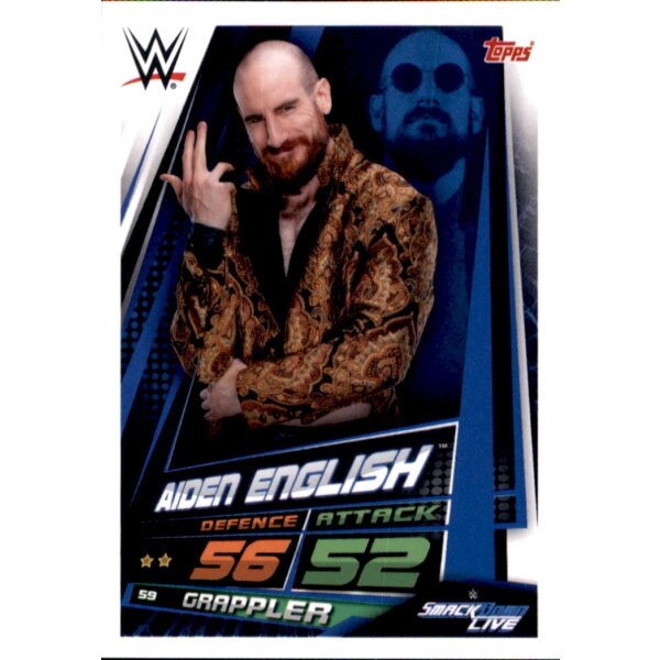 Karte 59 - Aiden  English - Smackdown Life - WWE Slam Attax Universe