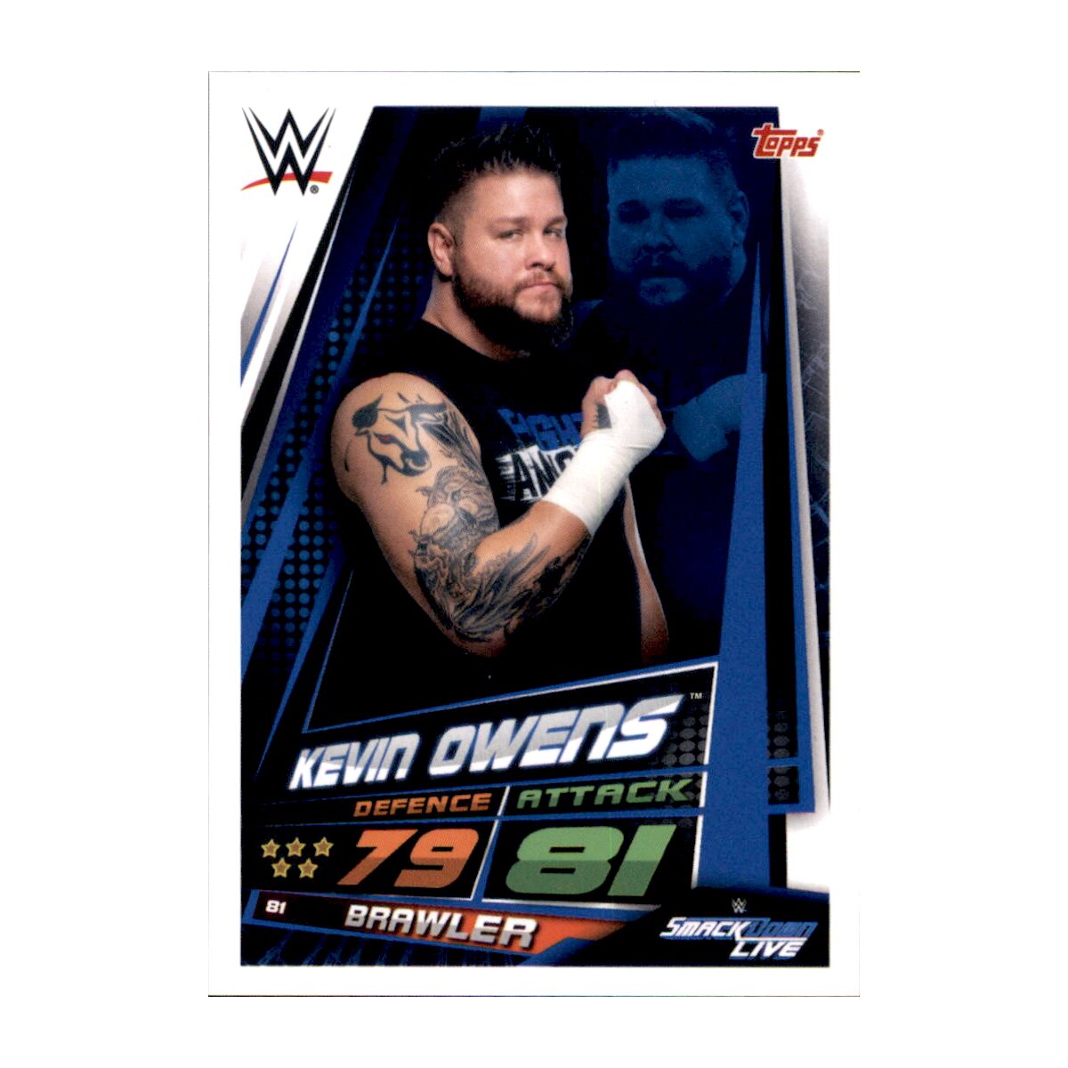 Karte 81 - Kevin Owens - Smackdown Life - WWE Slam Attax Universe, 0,