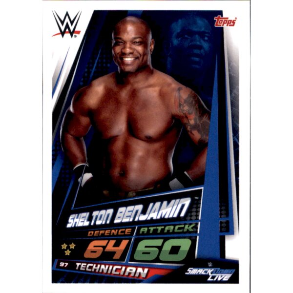 Karte 97 - Shelton Benjamin - Smackdown Life - WWE Slam Attax Universe
