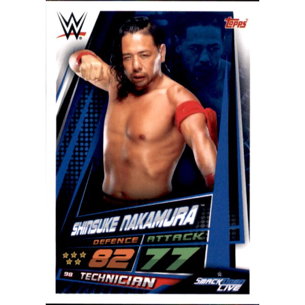 Karte 98 - Shinsuke Nakamura - Smackdown Life - WWE Slam Attax Universe