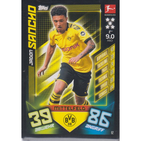 92 - Jadon Sancho - 2019/2020