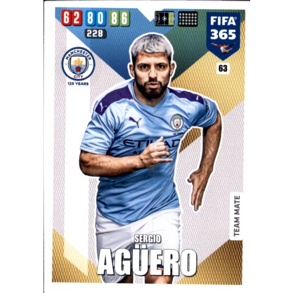 63 - Sergio Agüero  - Basis Karte - 2020