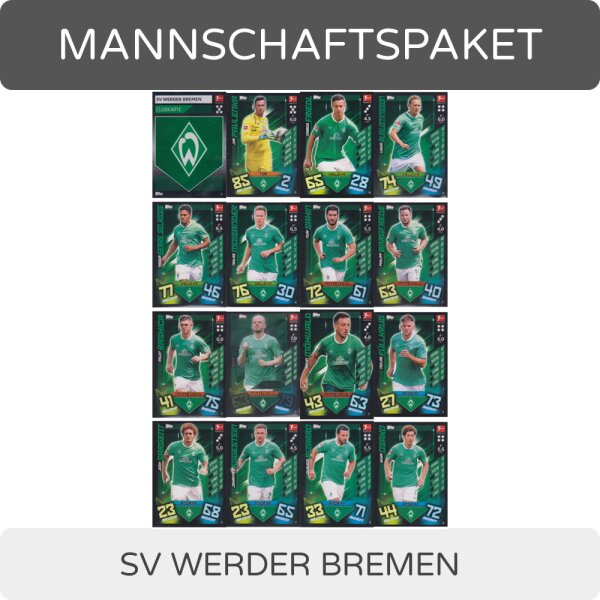 Topps Match Attax - 2019/20 - Mannschaftspaket - SV Werder Bremen