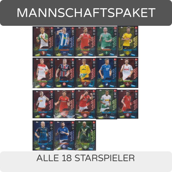 Topps Match Attax - 2019/20 - Alle 18 Star Spieler