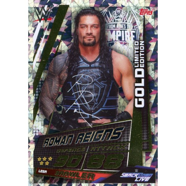 Karte LESA - Roman Reigns - Gold Limited Edition - WWE Slam Attax - Universe