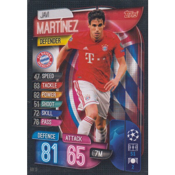 BAY13  - Javi Martinez - Basis Karte - 2019/2020