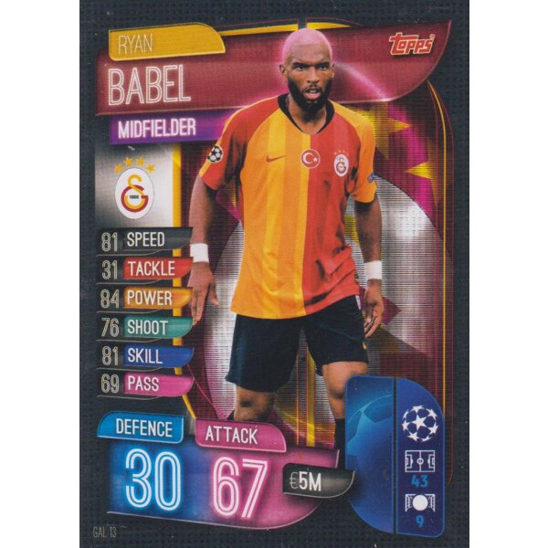 GAL13  - Ryan Babel - Basis Karte - 2019/2020