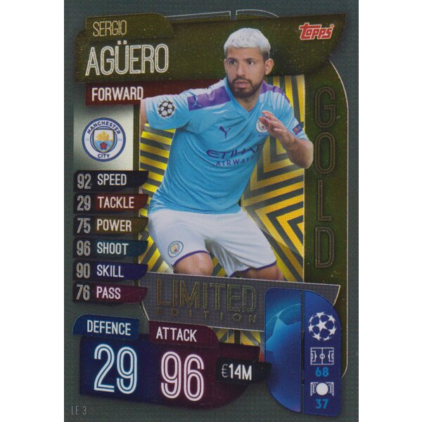 LE03 - Sergio Agüero - Limitierte Karte - 2019/2020