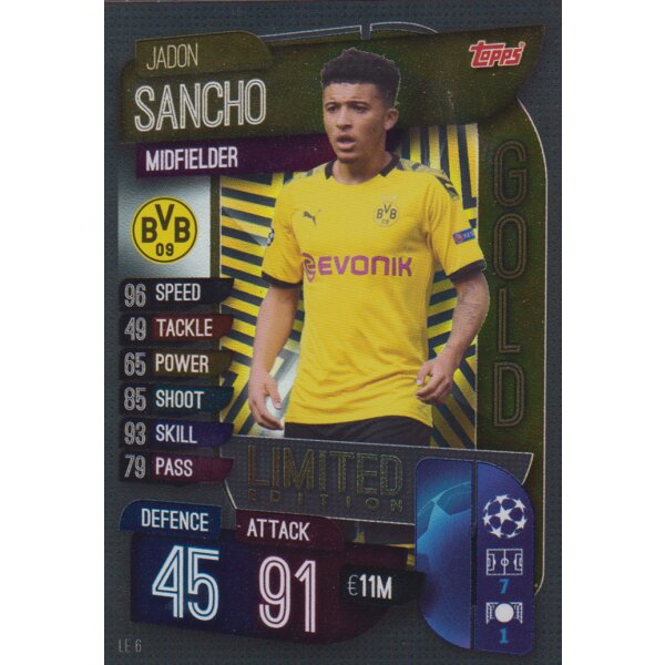 LE06 - Jadon Sancho - Limitierte Karte - 2019/2020