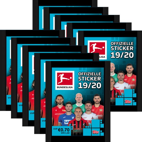 Topps Bundesliga Sammelsticker 2019/20 - 10 Tüten