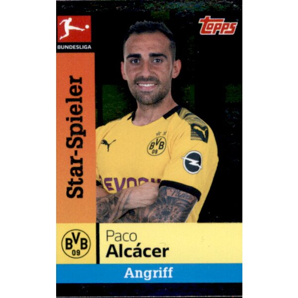 TOPPS Bundesliga 2019/2020 - Sticker 78 - Paco Alcacer - Star-Spieler