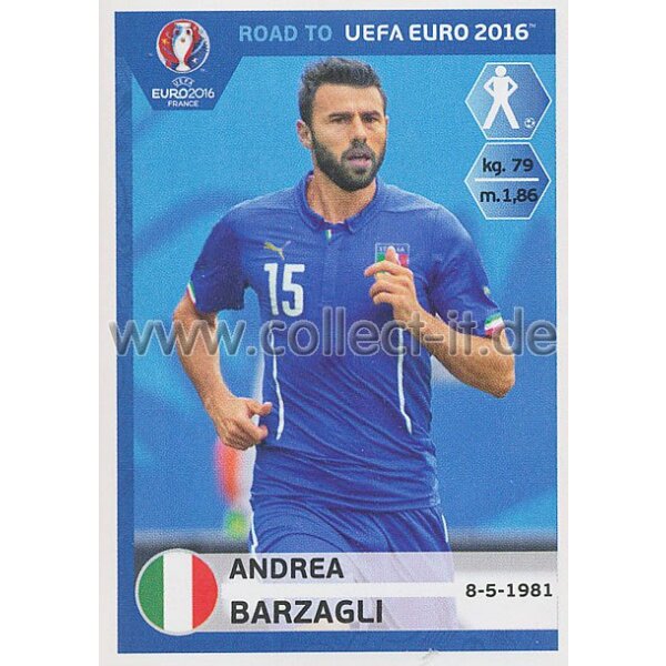 Road to EM 2016 - Sticker  164 - Andrea Barzagli