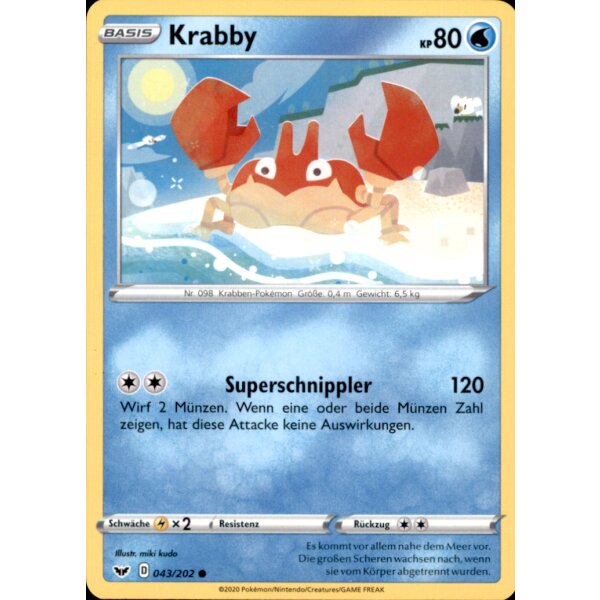 43/202 Krabby - Schwert & Schild 1 - Deutsch