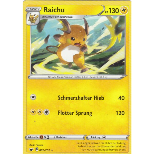 66/202 Raichu - Schwert & Schild 1 - Deutsch