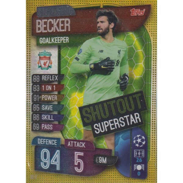 SO2 - Alisson Becker - Shutout Superstar - 2019/2020