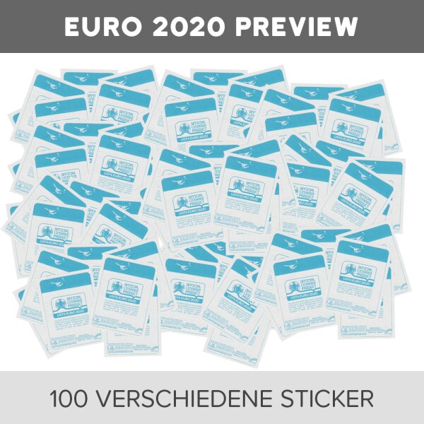 Panini - EURO 2020 Preview - Sammelsticker - 100 verschiedene Sticker(zufällige Auswahl)