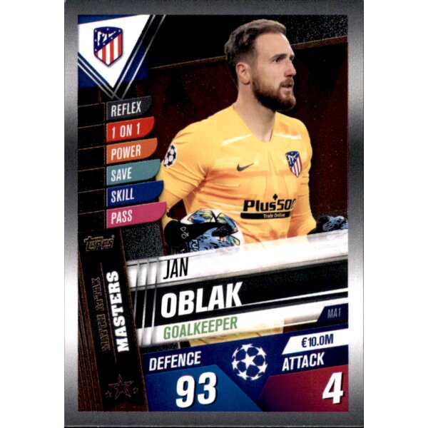 MA1 - Jan Oblak - Match Attax Masters - 2019/2020