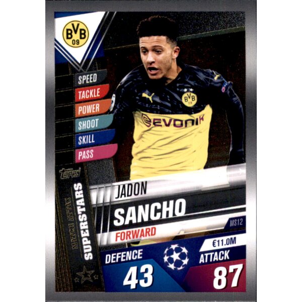 MS12 - Jadon Sancho - Match Attax Superstars - 2019/2020