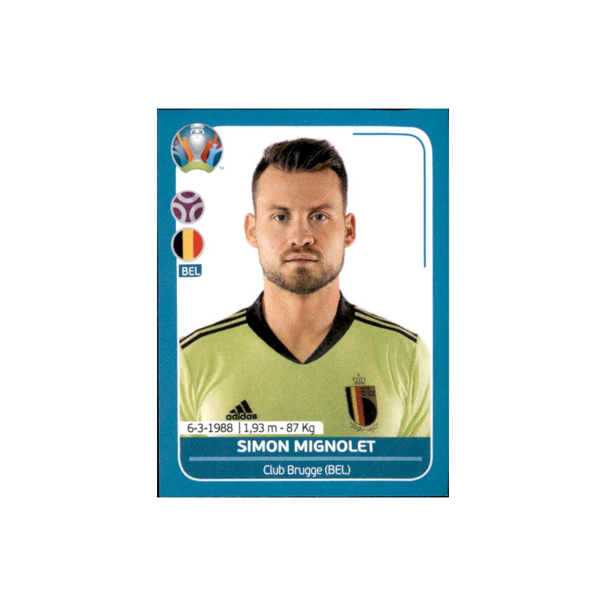 Em 2020 Preview Sticker Bel8 Simon Mignolet Belgien 0 79