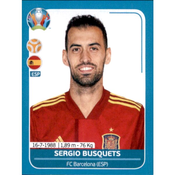 EM 2020 Preview - Sticker ESP17 - Sergio Busquets - Spanien