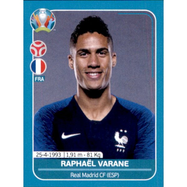 EM 2020 Preview - Sticker FRA10 - Raphael Varane - Frankreich