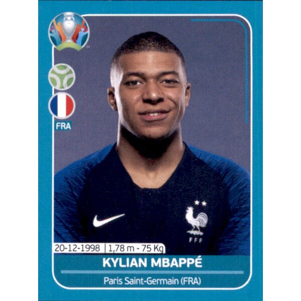 EM 2020 Preview - Sticker FRA25 - Kylian Mbappe - Frankreich