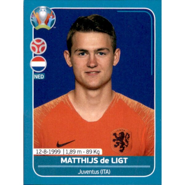 EM 2020 Preview - Sticker NED12 - Matthijs de Ligt - Niederlande