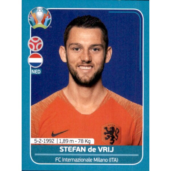 EM 2020 Preview - Sticker NED13 - Stefan de Vrij - Niederlande