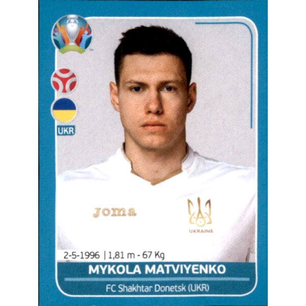 EM 2020 Preview - Sticker UKR10 - Mykola Matviyenko - Ukraine